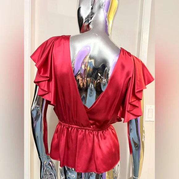 See By Chloe Red Ruffle Blouse - Picture 3 of 5